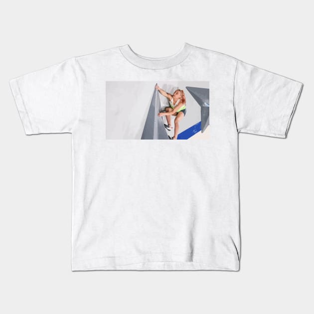 Janja Garnbret Painting Kids T-Shirt by gktb